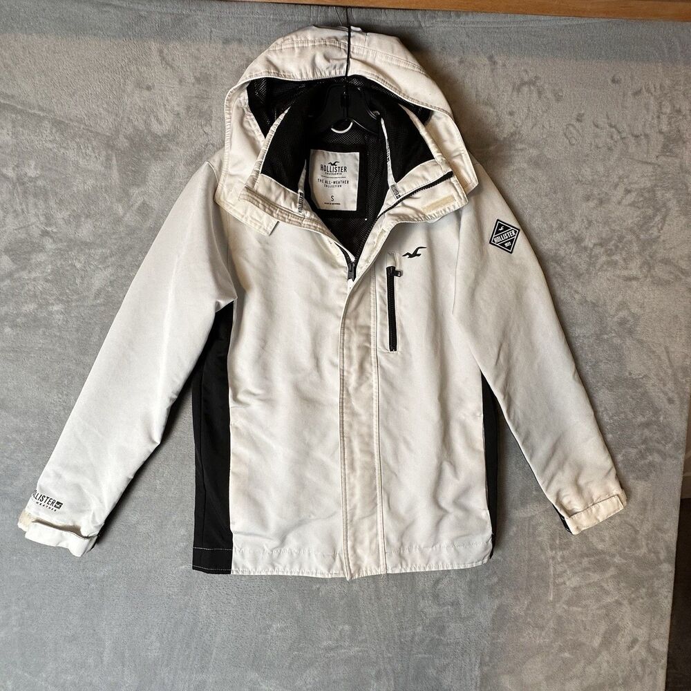 Hollister All Weather Collection Women’s S Hooded Jacket Ski Coat White